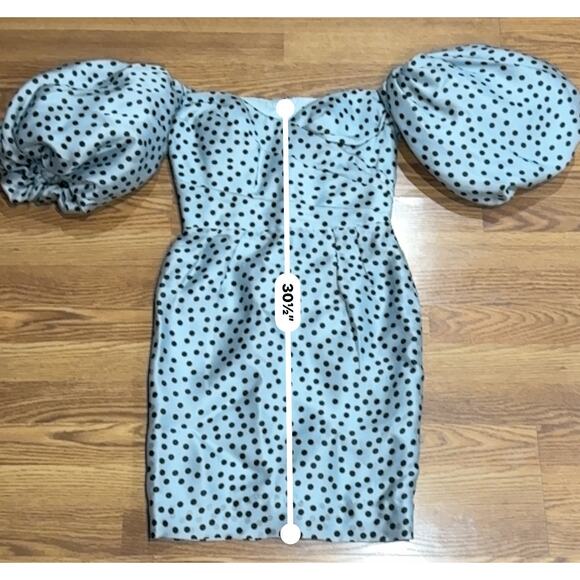 RASARIO Polka-Dot Silk Organza Off-The-Shoulder Midi Dress IT 44 - Picture 4 of 14